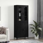 vidaXL Haut Armoire 2 Pièces Chêne noir Bois d'ingénierie