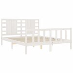 vidaXL Cadre de lit sans matelas blanc bois de pin massif