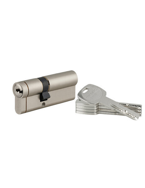 THIRARD - Cylindre double entrée Transit 1  45x30mm  SNAP côté 30  nickelé  5 clés - THIRARD