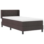 vidaXL Lit à ressorts avec matelas Marron foncé 190 x 90 cm Polyester