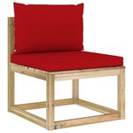 Vidaxl salon de jardin 7 pièces avec coussins bois de pin imprégné