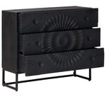 vidaXL Armoire à tiroirs avec tiroir Noir 75 x 30 x 65 cm