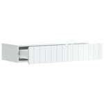 vidaXL Table d'appoint murale Blanc 87 5 x 34 5 x 17 cm