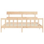 vidaXL Cadre de lit avec tête de lit 200x200 cm bois massif