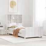 vidaXL Cadre de lit sans matelas blanc 90x200 cm bois de pin massif