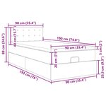 vidaXL Cadre de lit ottoman et matelas gris clair 90x190 cm tissu