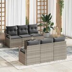 vidaXL Ensemble de canapé de jardin 7 Pièces Gris Clair  Gris Foncé