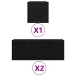 vidaXL Set de meuble TV Montage mural 4 Pièces Chêne noir 80 x 30 x 30 cm