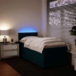 vidaXL Sommier à lattes de lit avec matelas bleu 90x200 cm velours