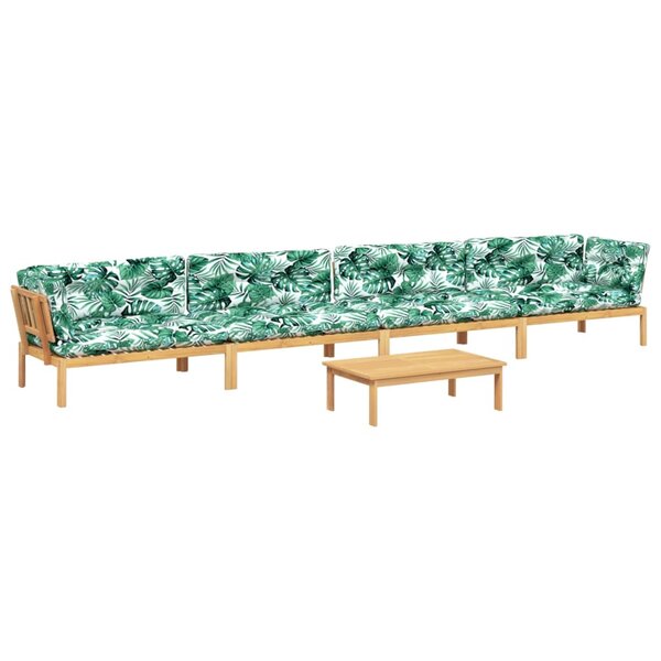 vidaXL Salon palette de jardin avec coussins 5Pièces bois d'acacia massif