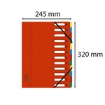 Trieur Harmonika® À Fenêtres Avec Élastiques Véritable Carte Lustrée 12 Compartiments - Rouge - X 6 - Exacompta