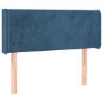 vidaXL Tête de lit avec oreilles Bleu foncé 93x16x78/88 cm Velours