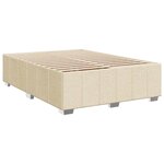 vidaXL Sommier à lattes de lit avec matelas Crème 140x200 cm Tissu