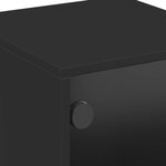 vidaXL Tables de chevet avec portes en verre 2 Pièces noir 35x37x50 cm