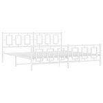 vidaXL Cadre de lit métal sans matelas et pied de lit blanc 193x203 cm
