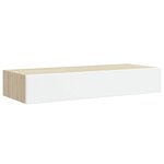 vidaXL Étagère murale à tiroirs Chêne et blanc 60 x 23 5 x 10 cm MDF