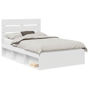 vidaXL Cadre de lit Blanc 120 x 200 cm Bois de pin massif