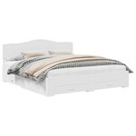 vidaXL Cadre de lit avec tiroir Blanc 200 x 200 cm Bois d'ingénierie