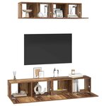 vidaXL Ensemble meuble TV 4 Pièces Bois Ancien Bois d'ingénierie