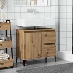 vidaXL Armoire lavabo chêne artisanal 65x33x60 cm bois d'ingénierie