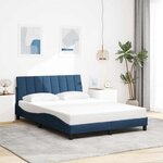 vidaXL Cadre de lit sans matelas Hanko bleu 140x190 cm tissu
