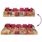 vidaXL Pouf modulaire à 4 places Patchwork Tissu