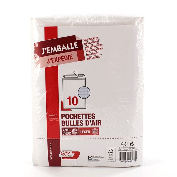 Pack'n post 140 x 215 mm pochettes bulles d'air - gpv
