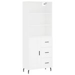 vidaXL Buffet haut Blanc 69 5x34x180 cm Bois d'ingénierie