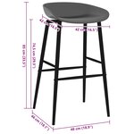vidaXL Chaises de bar lot de 4 gris