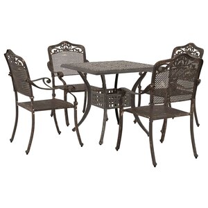 vidaXL Ensemble de tables de jardin 5 Pièces Bronze Aluminium coulé