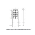 Bloc collectif Leabox  2x4  grade 3  simple face  Extérieur  fixation sur pieds à sceller  Gris poussière RAL 7037 finition brillante