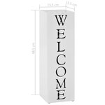 vidaXL Porte-parapluie Welcome Acier Blanc