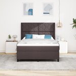 Lit Box Spring vidaXL avec Matelas Marron Foncé 140x190 cm Tissu