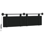 vidaXL Tête de lit suspendue Avec lumière LED Noir Tissu