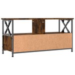 vidaXL Meuble TV chêne fumé 90x33x45 cm bois d'ingénierie et fer