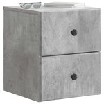 vidaXL Cabinet de chevet mural Gris béton 34 5 x 33 x 40 cm
