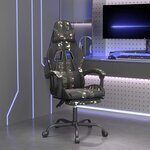 vidaXL Chaise de jeu avec repose-pied Noir et camouflage Similicuir