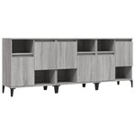vidaXL Buffets 3 Pièces sonoma gris 60x35x70 cm bois d'ingénierie
