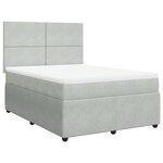 vidaXL Sommier à lattes de lit et matelas Gris clair 140x190cm Velours