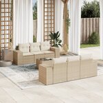 vidaXL Salon de jardin avec coussins 7 Pièces beige résine tressée