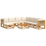 vidaXL Salon de jardin avec coussins 9 Pièces bois massif d'acacia