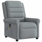 vidaXL Fauteuil de massage inclinable électrique gris clair tissu