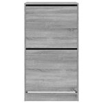 vidaXL Armoire à chaussures 2 tiroirs rabattables sonoma gris