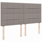 vidaXL Sommier à lattes de lit avec matelas Taupe 200x200 cm Tissu
