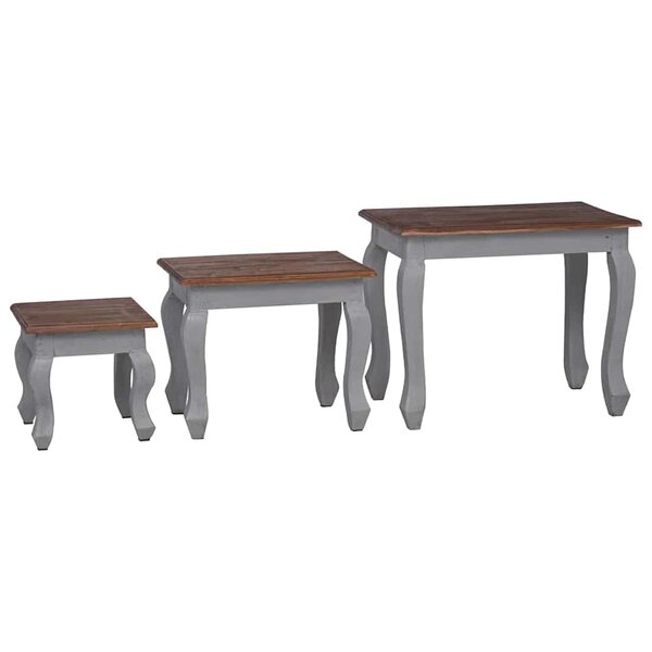 vidaXL Ensemble de tables gigognes 3 Pièces bois d'acajou massif