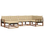 vidaXL Ensemble de canapés d'extérieur 6 pc Naturel et Beige