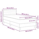 vidaXL Lit avec sommier & matelas LED gris foncé 100x200 cm tissu