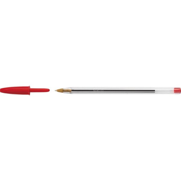 Stylo bille CRISTAL Rechargeable Pointe Moyenne Rouge x 50 BIC