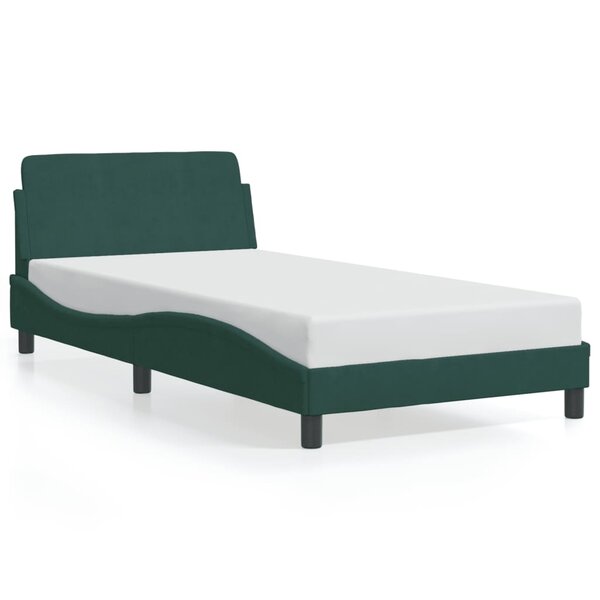 vidaXL Cadre de lit sans matelas vert foncé 100x200 cm velours