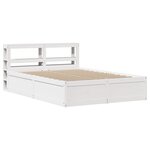 vidaXL Cadre de lit avec tête de lit blanc 135x190 cm bois pin massif